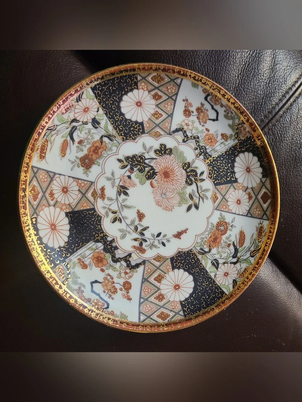 Vintage Saji Fine China Japan Imari Style Floral Plates 7.5” - Pair of 2